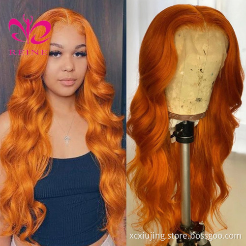 New design Body wave lace frontal wig REINE ombre color body wave hair lace front wig with baby hair double drawn human hair wig